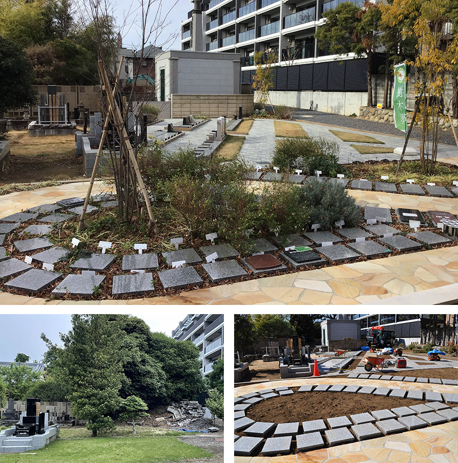 寶乘寺【ほうじょうじ】霊園「おもひでの径（みち）」 （東京都調布市）空き区画を有効に活用して需要の高い「永代供養墓」を設置いたしました。